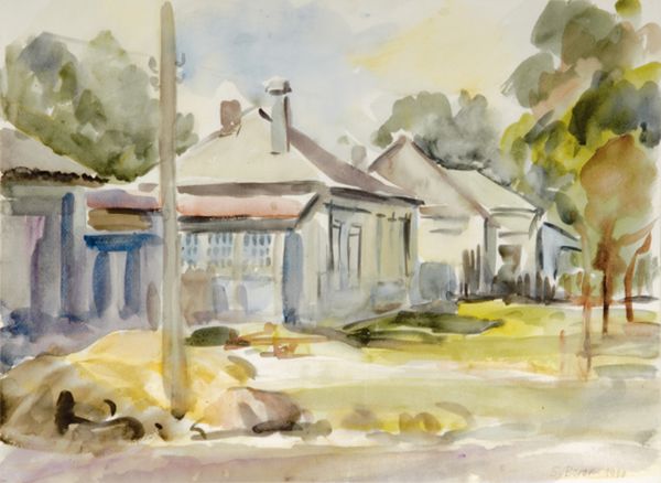 Stadtpartie Borovsk 1990
Aquarell 55x40 cm